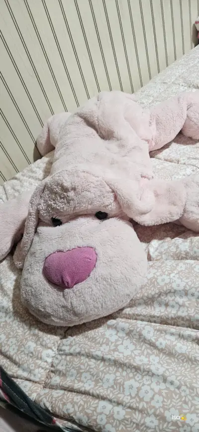Peluche perro rosado - miniatura 1