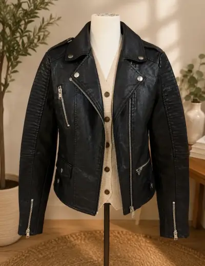 Chaqueta cuero vegano - miniatura 1