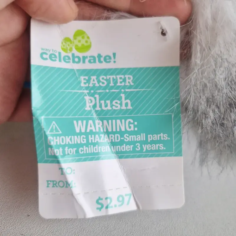 Gallina de peluche con etiqueta - 4