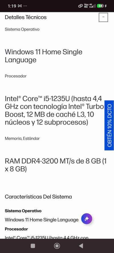 Todo-en-Uno HP 24-cb1027la PC, Windows 11 Home Sin - miniatura 3