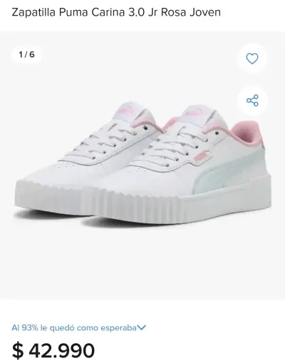 Zapatilla puma carina puma 3.0 Jr rosa - miniatura 3