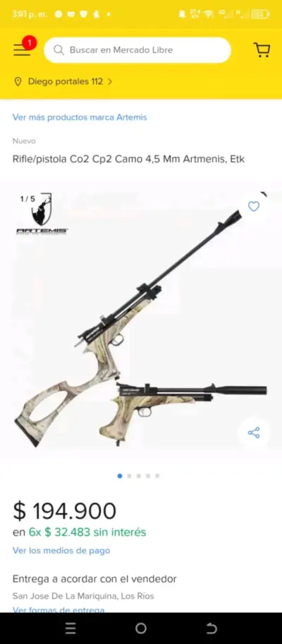Rifle pcp 4,5 - miniatura 1