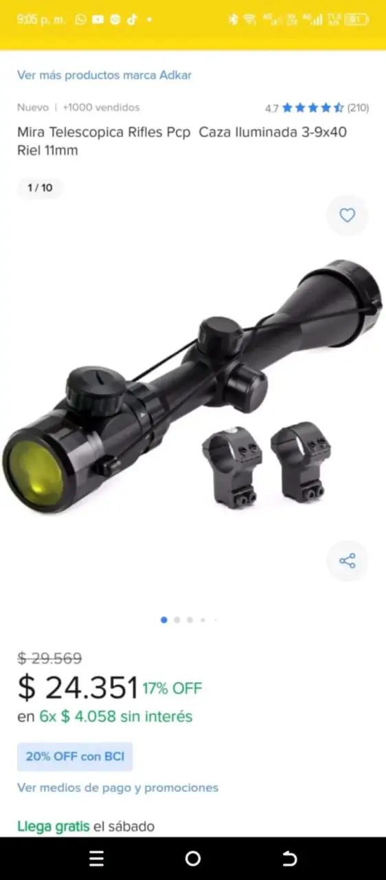 Rifle pcp 4,5 - 3