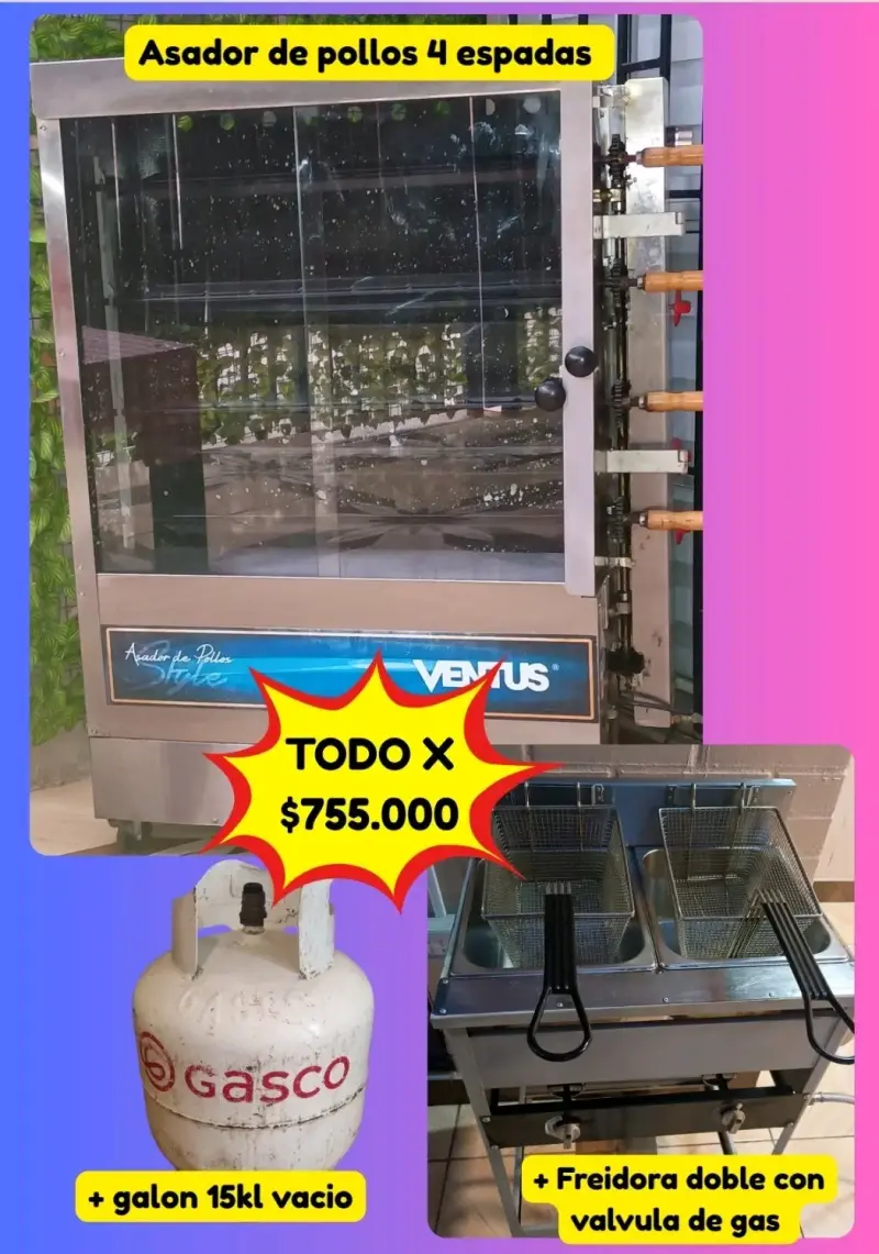 Vendo asador de pollos 4 espadas - 1