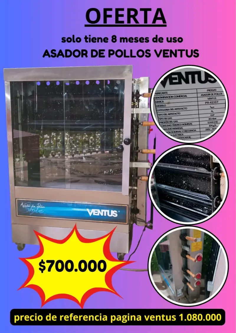Vendo asador de pollos 4 espadas - 2