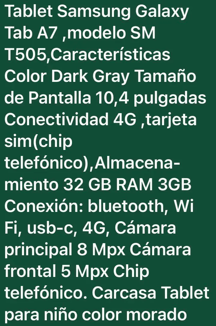 Tablet Samsung A7 - 1