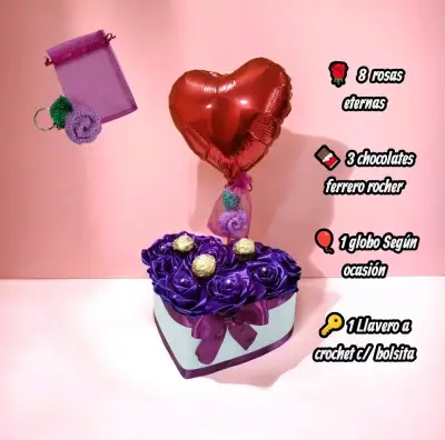 🌹Rosas eternas+chocolates 🍫 - miniatura 1