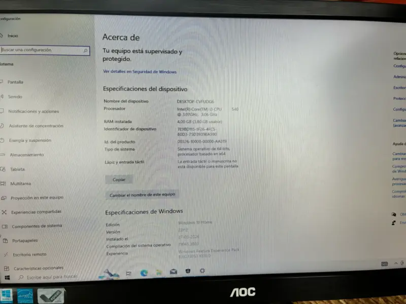 Pc I3,4gb, 250gb con monitor 19.5 pulgadas - 2