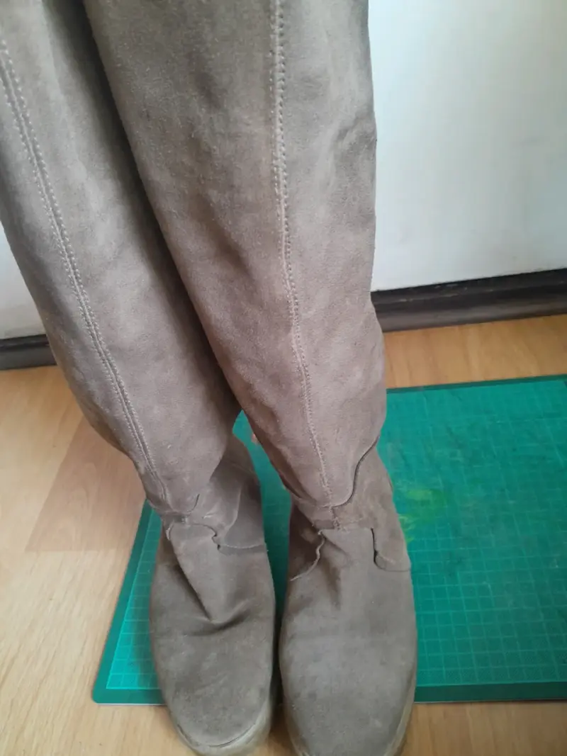 Bota alta gamuza café zara - 3