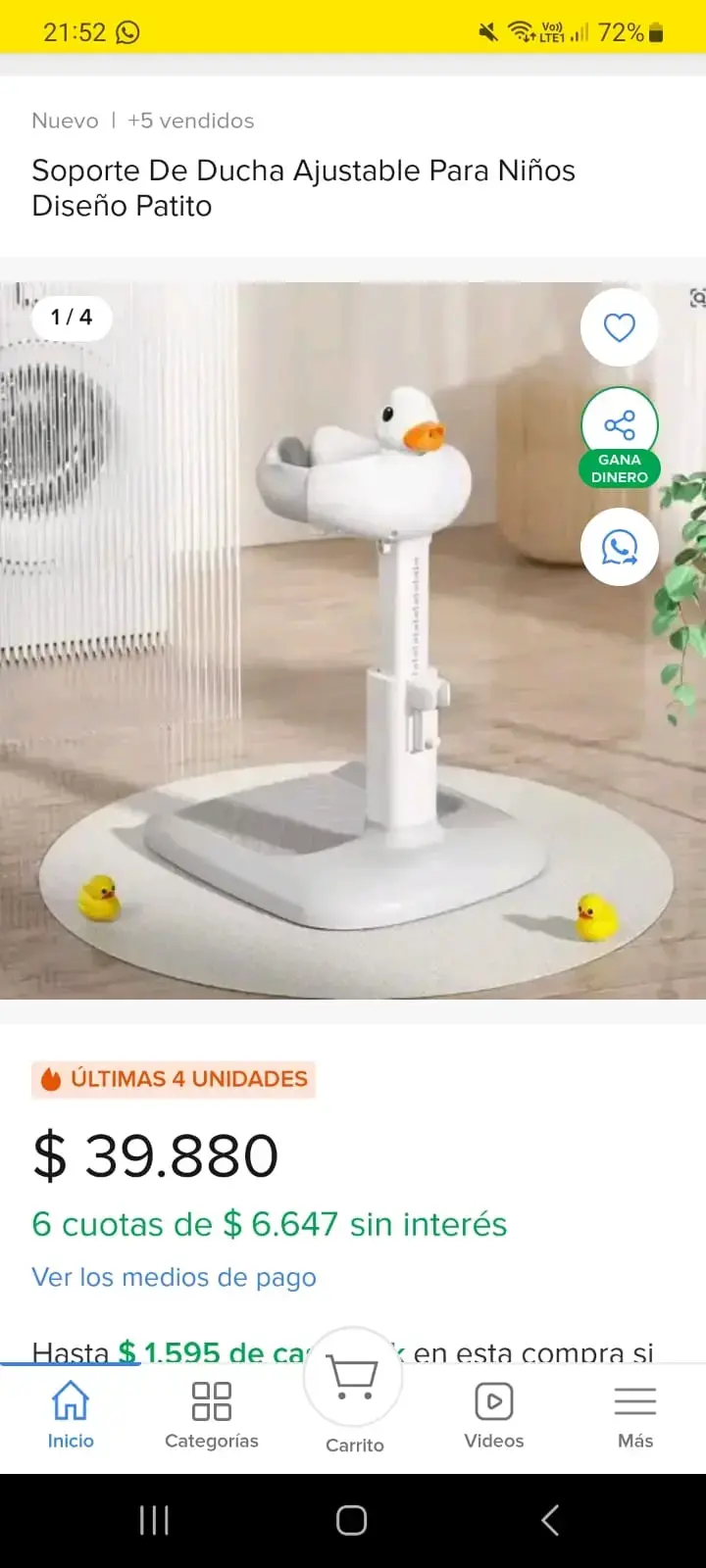 Soporte de ducha para bebes - 3