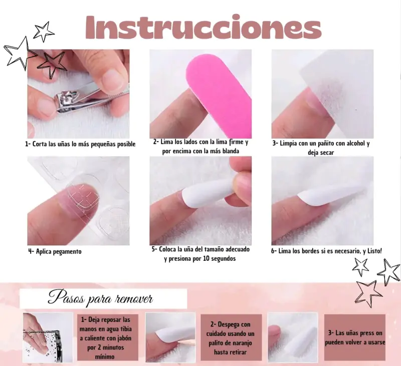 Set de uñas press on y kit de aplicación - 3
