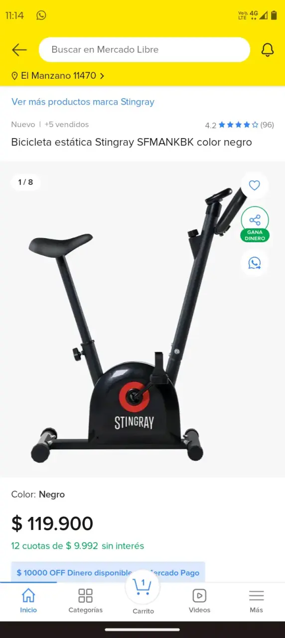 Bicicleta estatica de ejercicio - 1