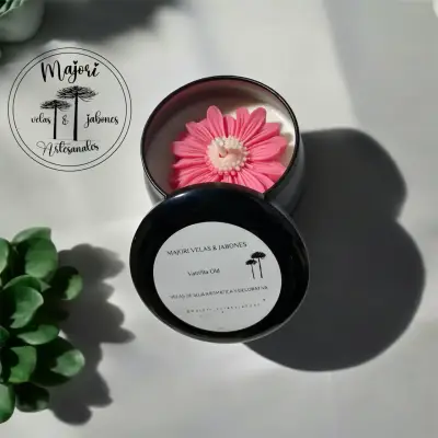 Velas margarita en tarro - miniatura 1