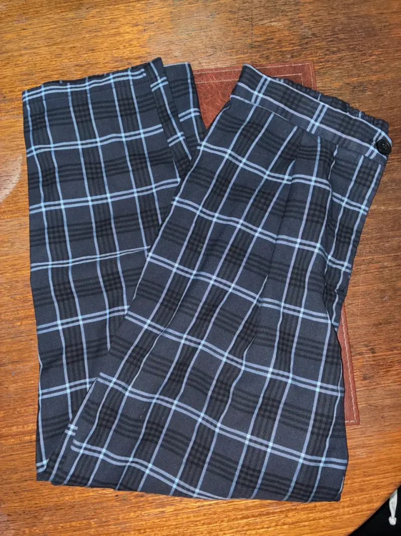 Pantalón cuadrillé azul marino