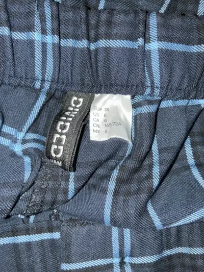 Pantalón cuadrillé azul marino - miniatura 3