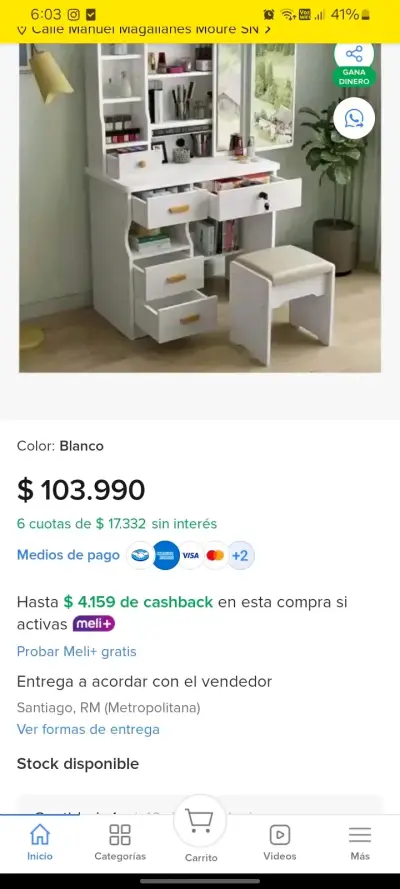 Tocador niña semi nuevo solo 1 uso - miniatura 2