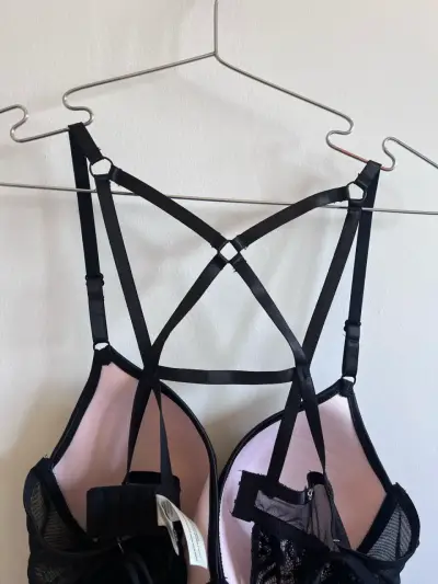 Babydoll negro con encajes NUEVO - miniatura 3