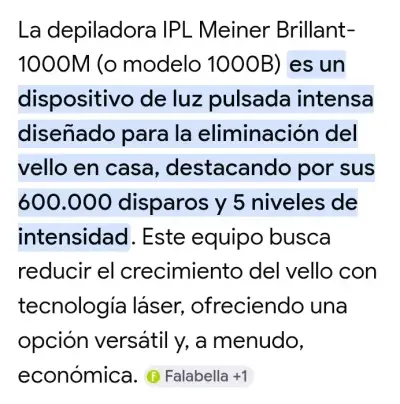 Depiladora IPL meiner brillant- 1000M - miniatura 5