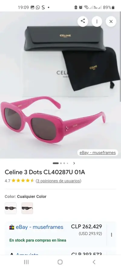 LENTES CELINE ORIGINALES NUEVOS . SIN  CAJA - miniatura 6