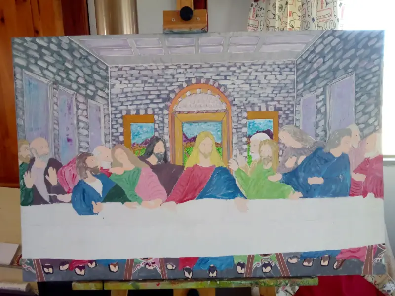 Pintura y macramé - 1