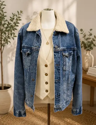 Chaqueta denim  con chiporro - miniatura 1