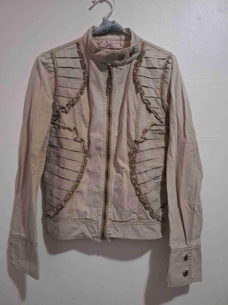 Chaqueta tela beige  Talla S - 3