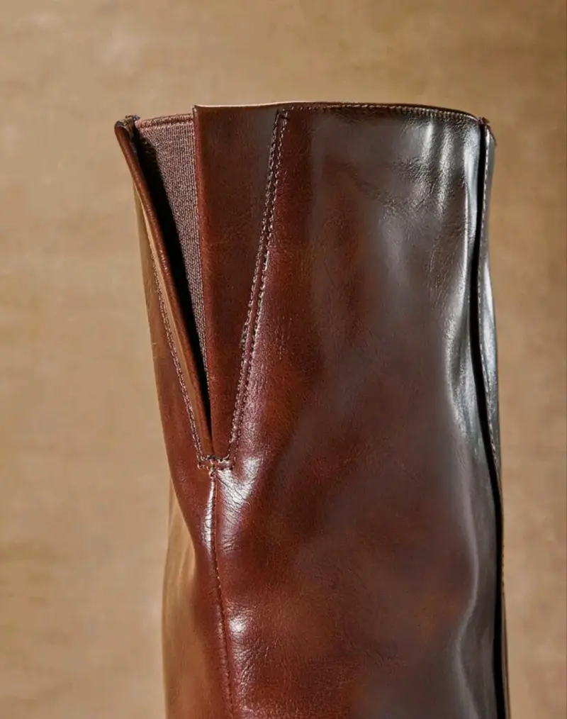 Botas sobre la rodilla café chocolate tacón fino - 3