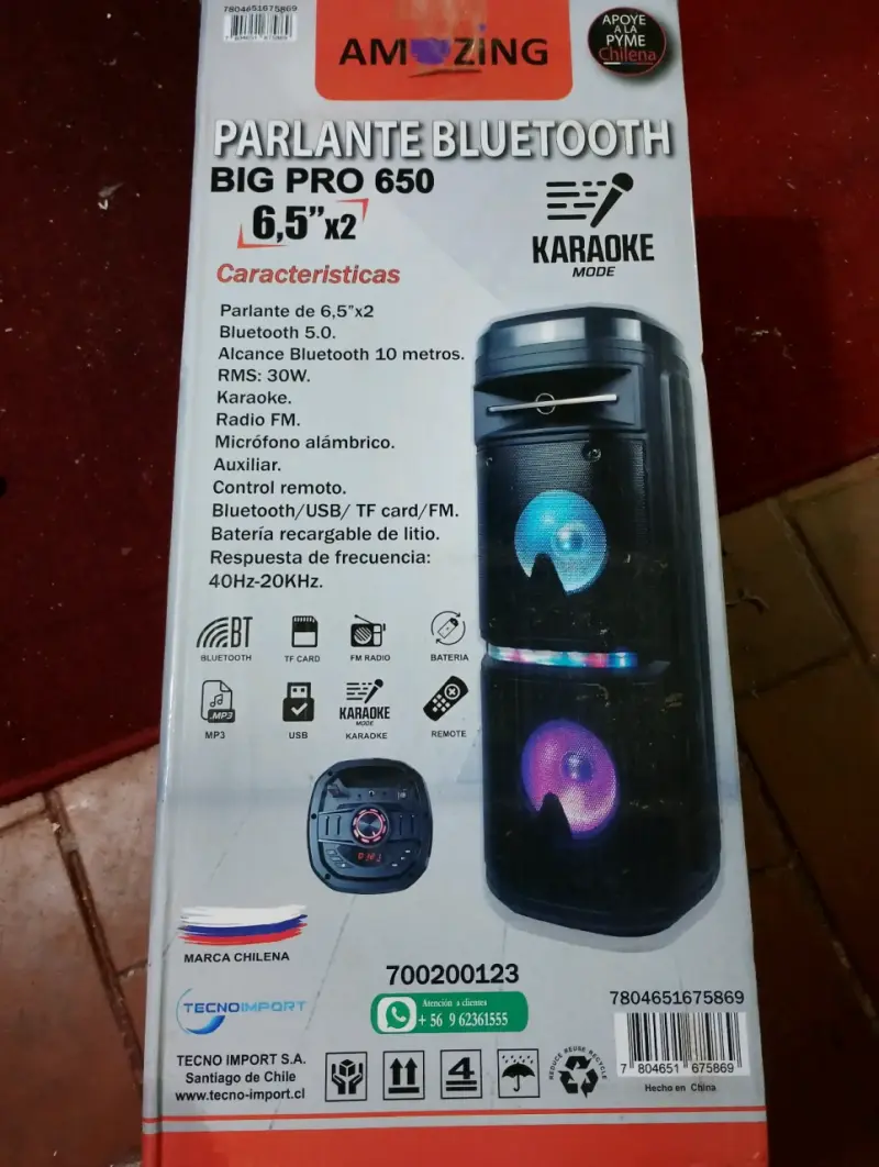Parlante Bluetooth Karaoke Big Pro 650 - 2