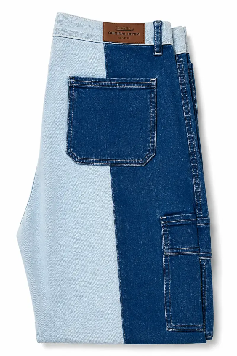 Jeans estilo cargo bicolor