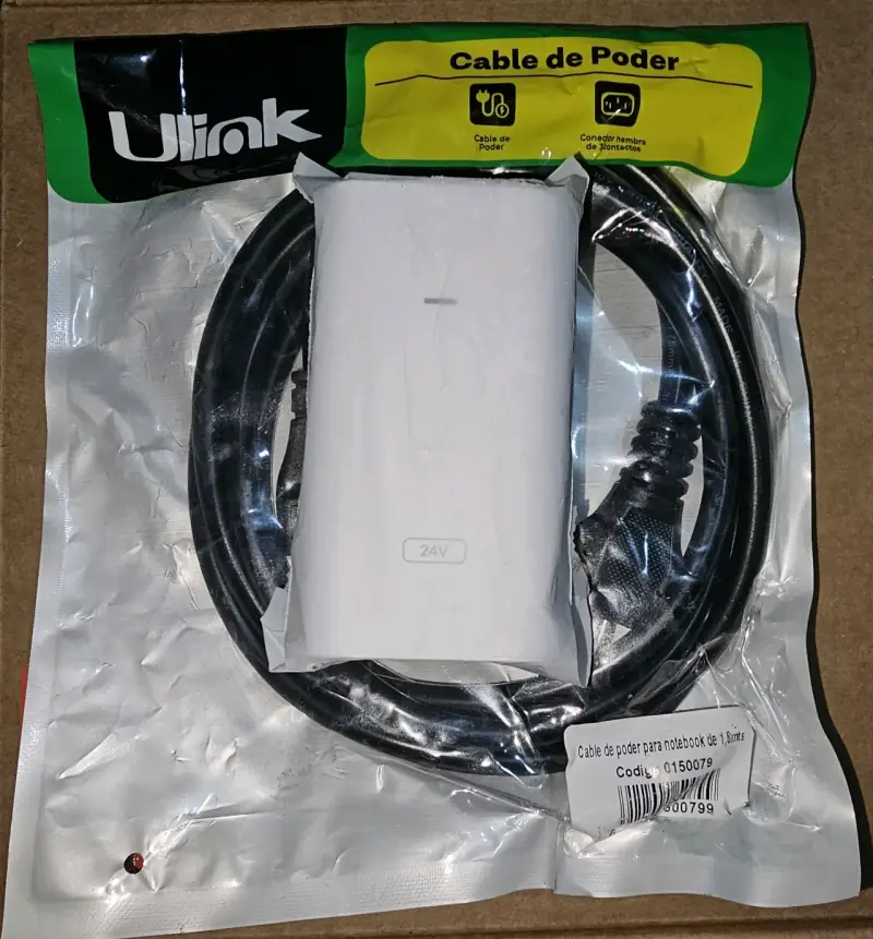 Inyector PoE Ubiquiti Gigabit (24VDC 24W, 1,0A c/È - 1