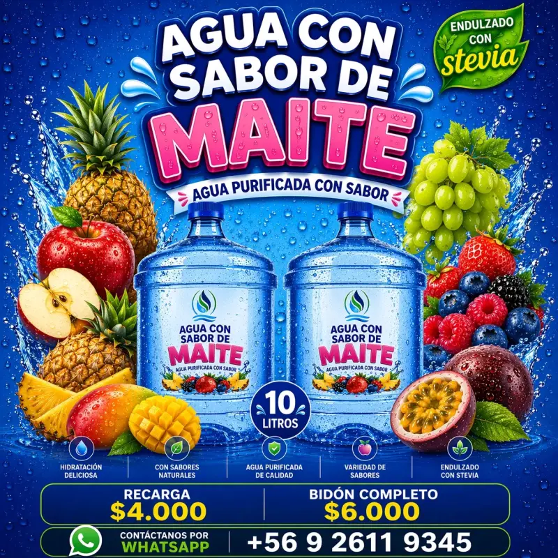 Agua purificada con sabor 10 litros - 2