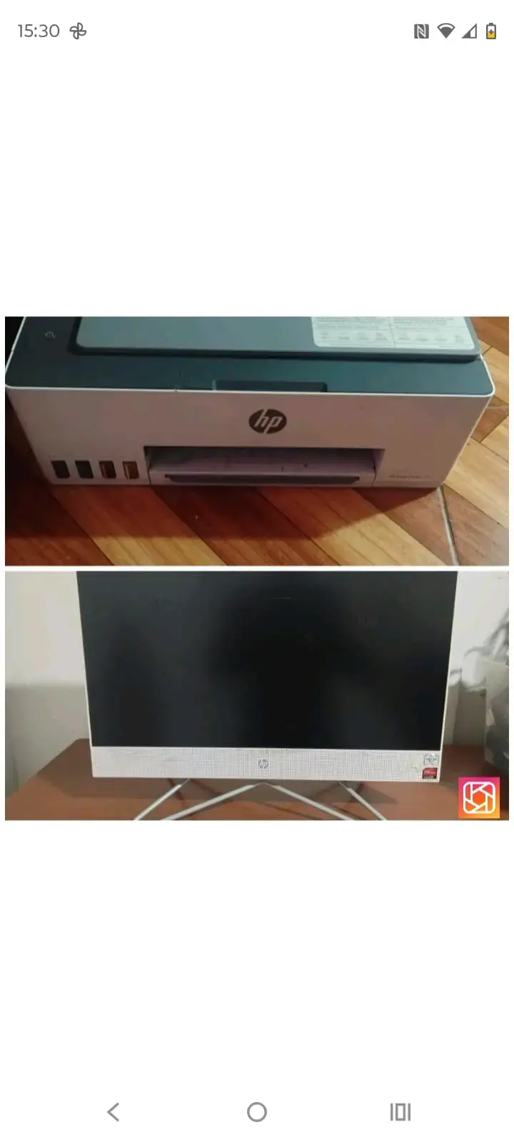 Computadora y impresora hp