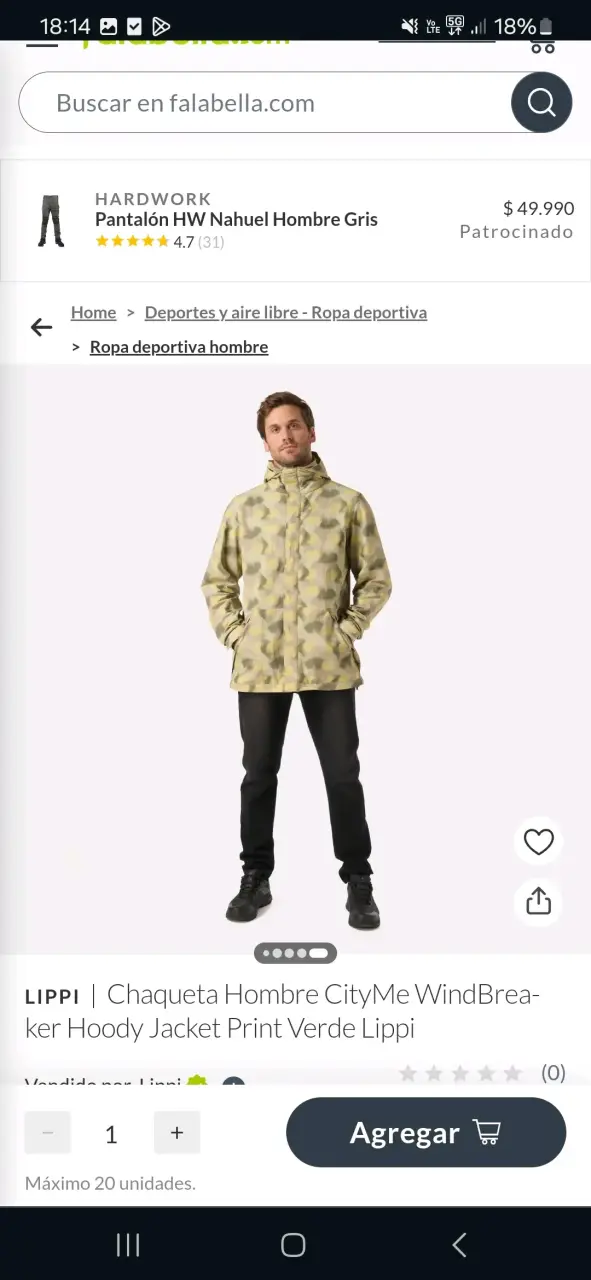 Chaqueta Hombre Verde Lippi - 1