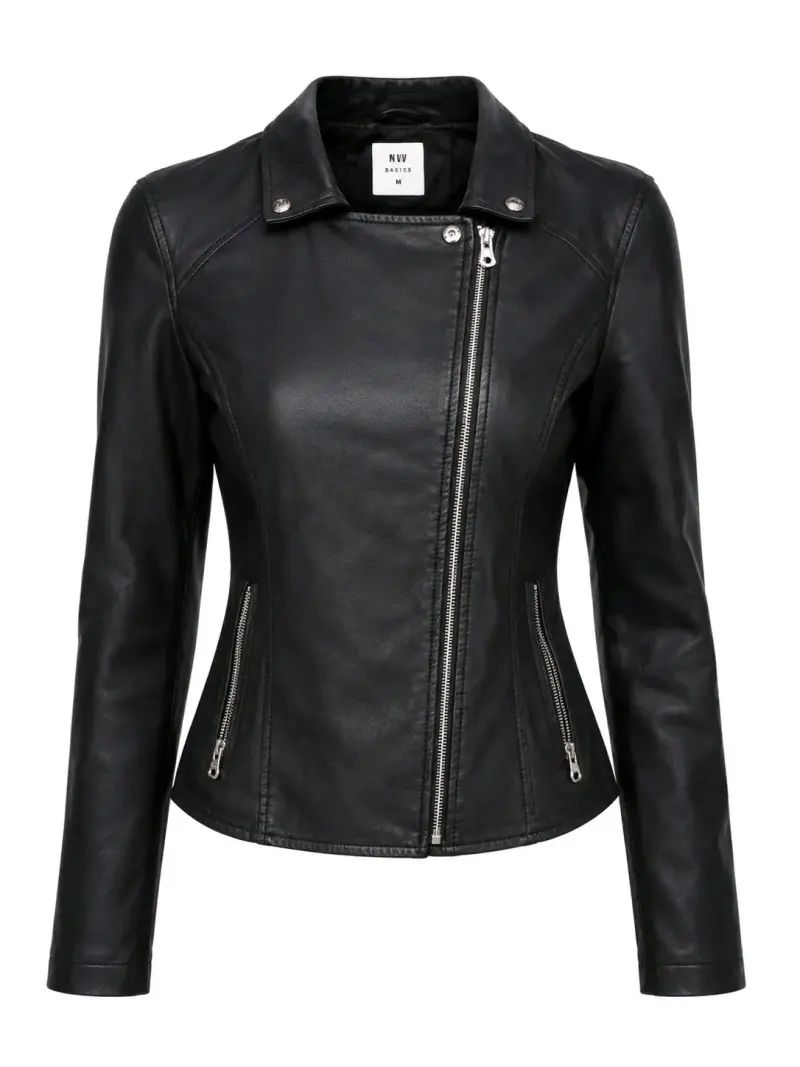 Chaqueta de cuero negra