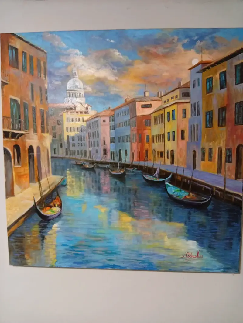 Cuadro Venecia pintado a mano