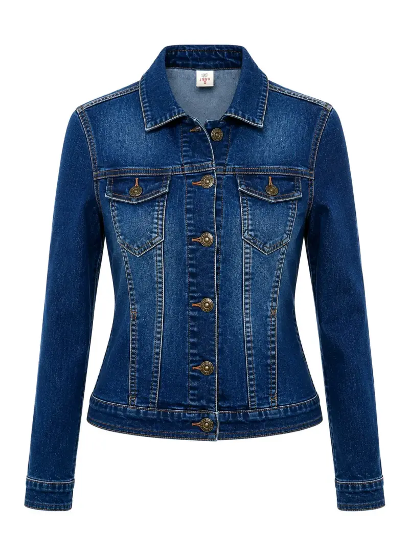 Chaqueta de mezclilla azul mujer