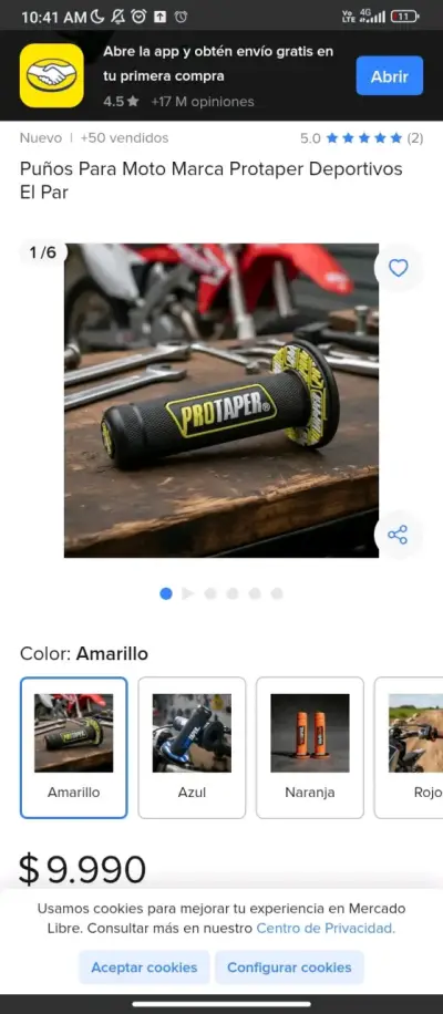 Puños para moto ProTaper amarillos - miniatura 1