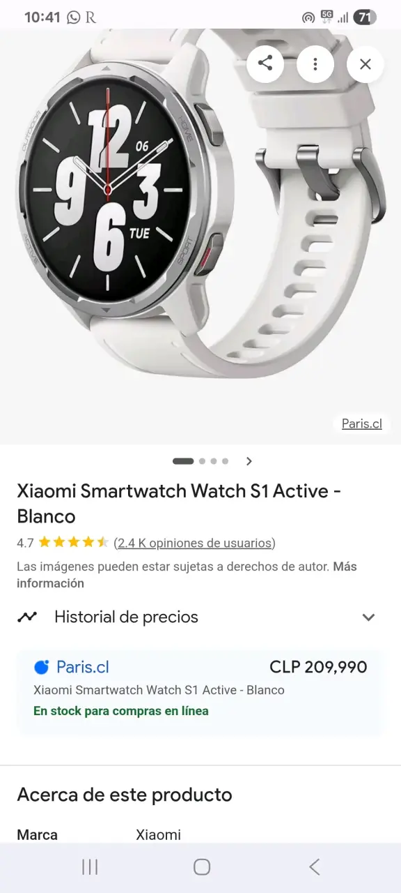 Smartwatch blanco pantalla grande - 5