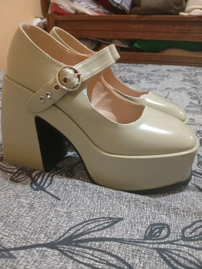 Zapatos Nuevos Mary Jane verde con correas - 4