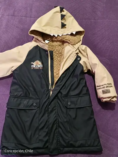Parka infantil con capucha de dinosaurio - miniatura 1