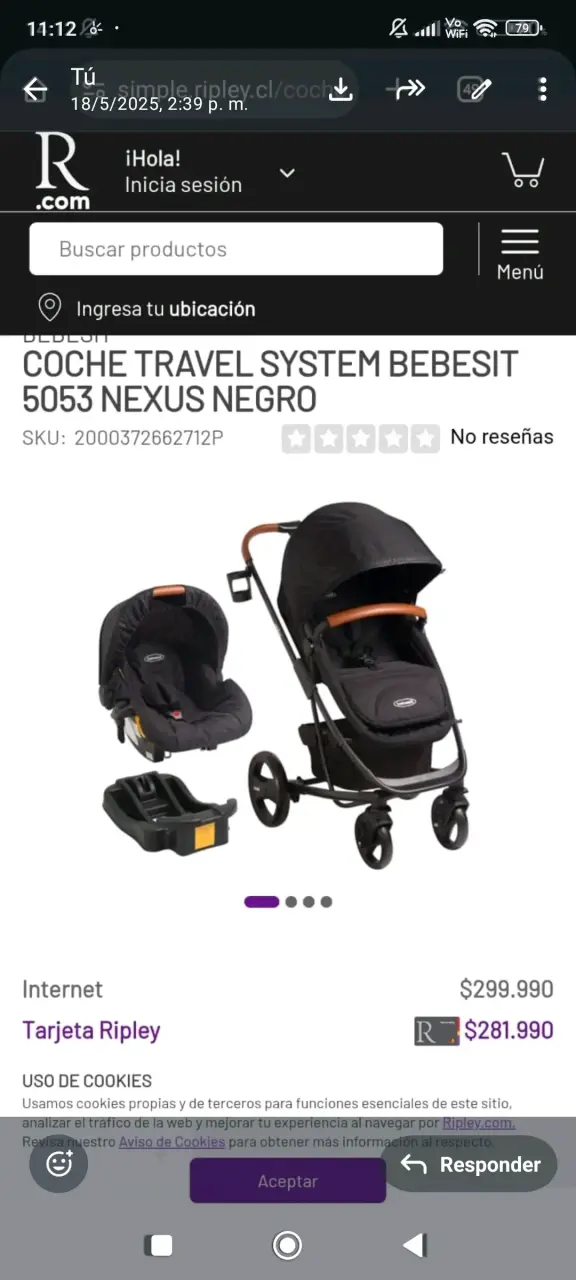 Coche de bebé negro elegante - 5