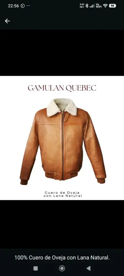 Chaqueta Gamulan Quebec Cuero - miniatura 1