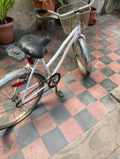 Bicicleta urbana blanca - miniatura 1
