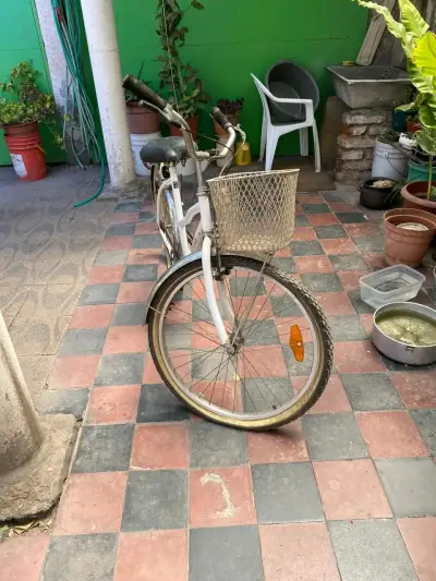 Bicicleta urbana blanca - miniatura 2