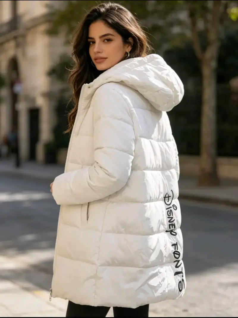 Parka blanca con capucha - 2
