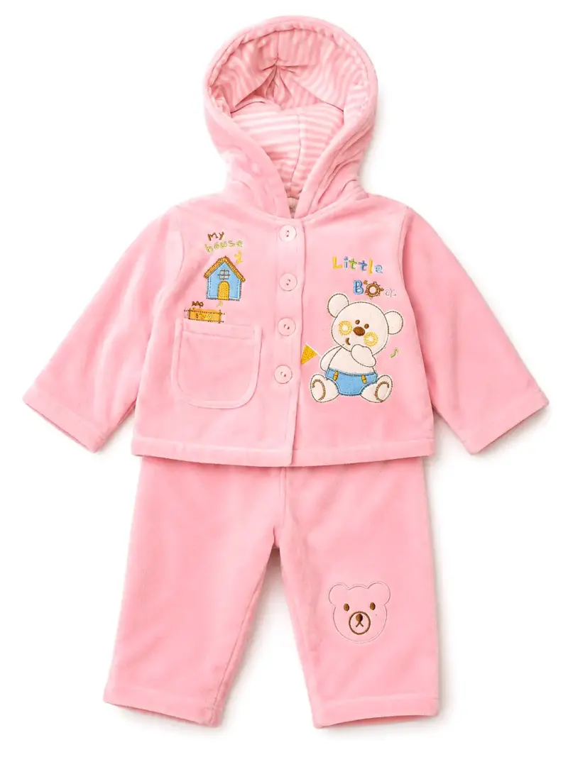Conjunto bebé rosado con capucha