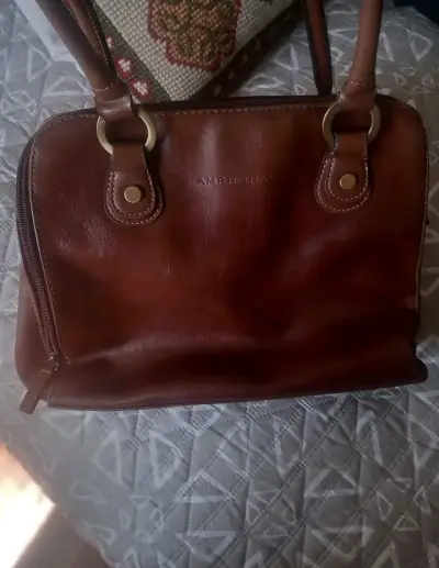 Cartera de cuero café Amphora - miniatura 1