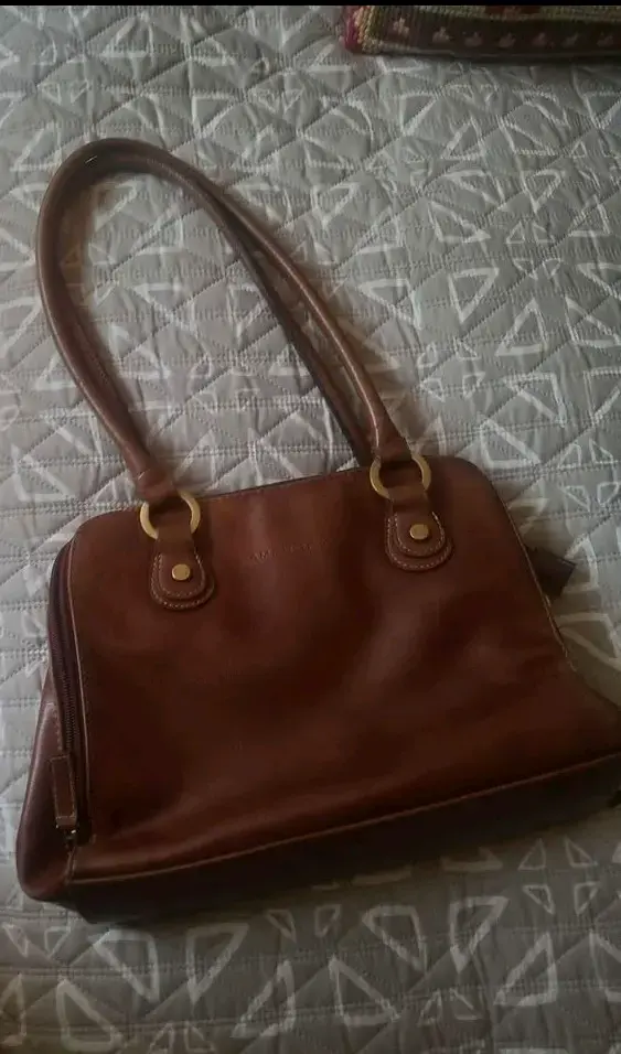 Cartera de cuero café Amphora - 2