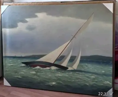 Cuadro de velero en el mar - miniatura 1