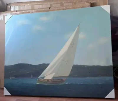 Cuadro de velero en el mar - miniatura 3
